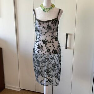 SAKE FIFTH AVENUE IS Mesh Brocade dress